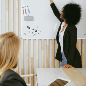 Woman Writing on Whiteboard